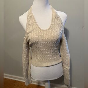Abercrombie & Fitch Cream Off-the-Shoulder Sweater